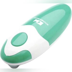 NWT NEW Kitchen Mama YES YOU CAN Electric Can Opener Teal White Cordless Seen TV